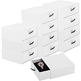 Coobbar Luxury Velvet-Lined Jewelry Gift Box 12-Pack, Compact Drawer Style Organizer for Earrings & Rings, Elegant Bracelet Display Box, Small Jewelry Storage Box, 3.5x3.5x1.26 Inches (White)