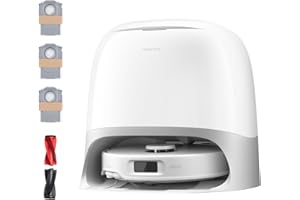 roborock Qrevo Curv S5X Robot Vacuum and Mop, 18500Pa Suction, Zero-Tangling Design, FlexiArm Side Brush, AI Obstacle Avoidance, 10 Weeks Self-Emptying, Auto Washing for Hard Floor, Corner, Pet Hair