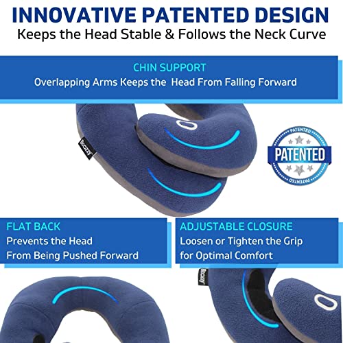 BCOZZY Neck Pillow for Travel Provides Double Support to The Head, Neck