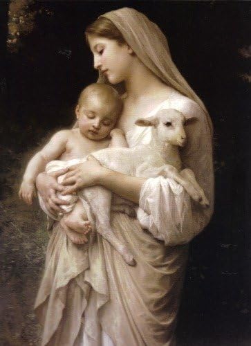 ConversationPrints Virgin Mary Baby Jesus Christ Glossy Poster Picture Photo Banner Angel Lamb