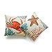 Hofdeco Decorative Throw Pillow Cover HEAVY WEIGHT Cotton Linen Vintage Caribbean Sea Life Starfish Crab Coral 18