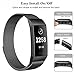 SWEES Metal Bands Compatible Fitbit Charge 3 and Charge 3 SE, Milanese Stainless Steel Magnetic Replacement Small & Large (5.5