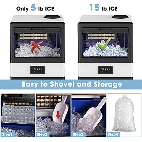 LifePlus Commercial Ice Maker Machine Under Counter Produce 70LBS of Ice in 24 Hrs with 10LBS
