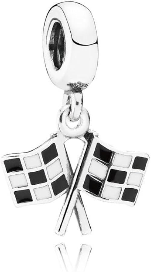 PANDORA Chequered Racing Flag Charm NEW in Pouch Amazon.co.uk Jewellery