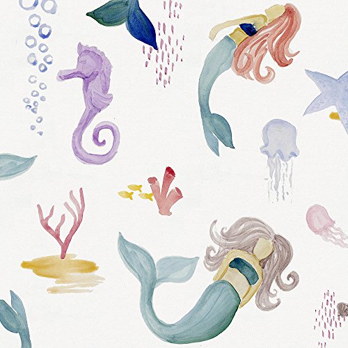Carousel Designs Watercolor Mermaids Crib Sheet Organic 100 Cotton