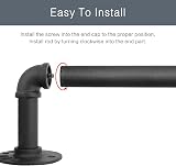 Qlfyuu Industrial Curtain Pole Black Extendable 110-210cm view 3