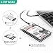 Nekteck Transparent Plastic Case SATA to USB C Hard Disk Enclosure HDD/SSD Adapter Case with USB Type C to C Gen 2 Cable Tool Free Hard Drive Enclosure - 2.5 Inch