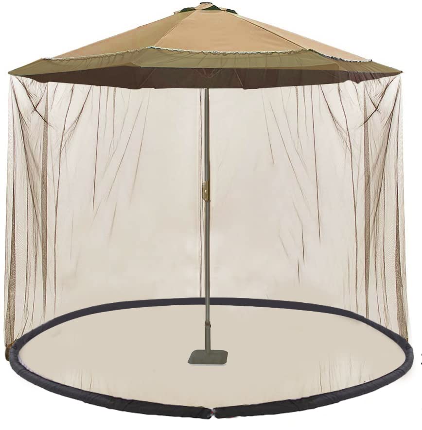 Tanxianzhe 9ft Umbrella Mosquito Netting Outdoor Patio Polyester Mesh