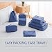 Packing Cubes For Travel, VAGREEZ 7 Pcs Luggage Suitcase Packing Organizers Bags Set with Toiletry Bag Laundry Bag (Navy Blue)