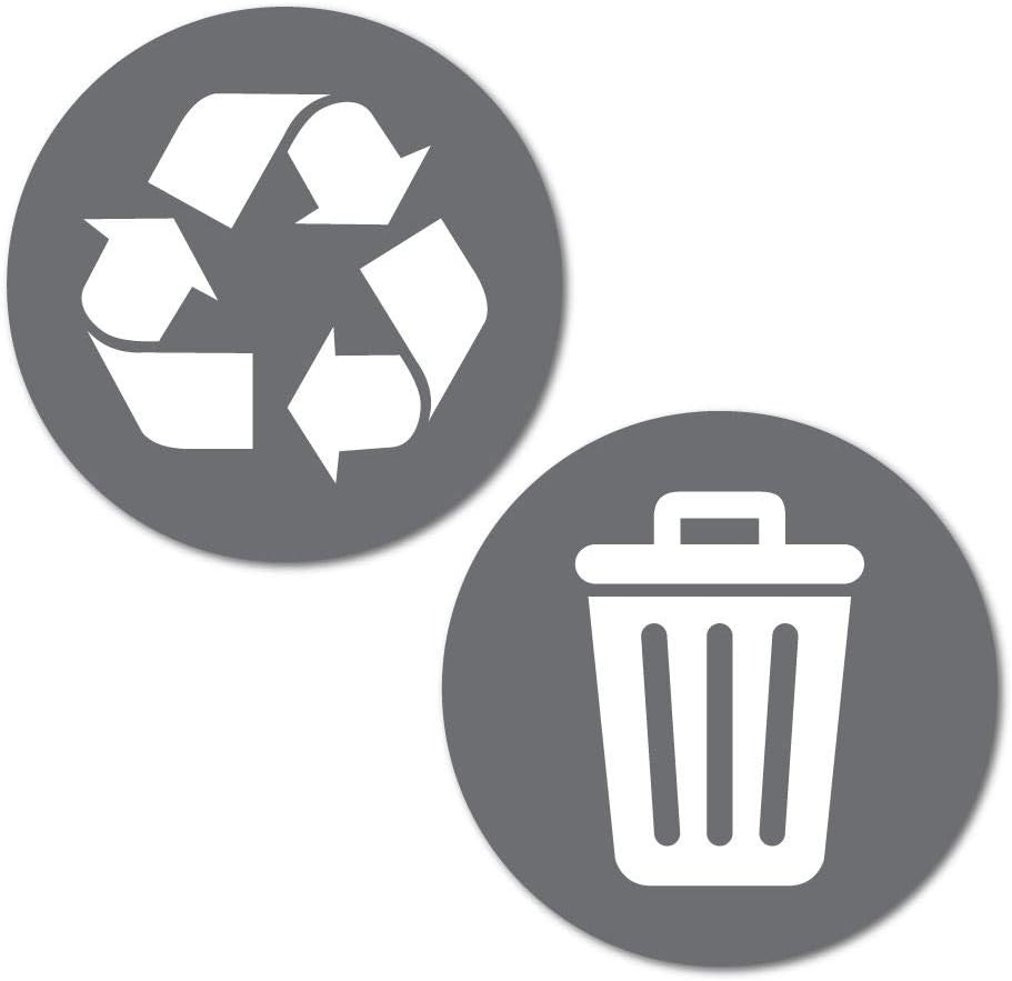 Grey Recycle Trash Bin Stickers Decal