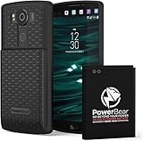 PowerBear LG V10 Extended Battery [6500mAh] & Back Cover & Protective Case (Up to 2.2X Extra Battery Power) - Black [24 Month Warranty & Screen Protector Included]
