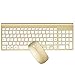 2.4GHz Wireless Keyboard and Mouse Combo, URCO Upgraded 102 Keys Full Size Low-noise Portable Wireless Keyboard and Mouse for Working and Gaming (Luxurious Gold)