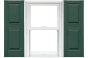 Mid America Raised Panel Vinyl Shutters (1 Pair) - 14.75 x 55 028 Forest Green