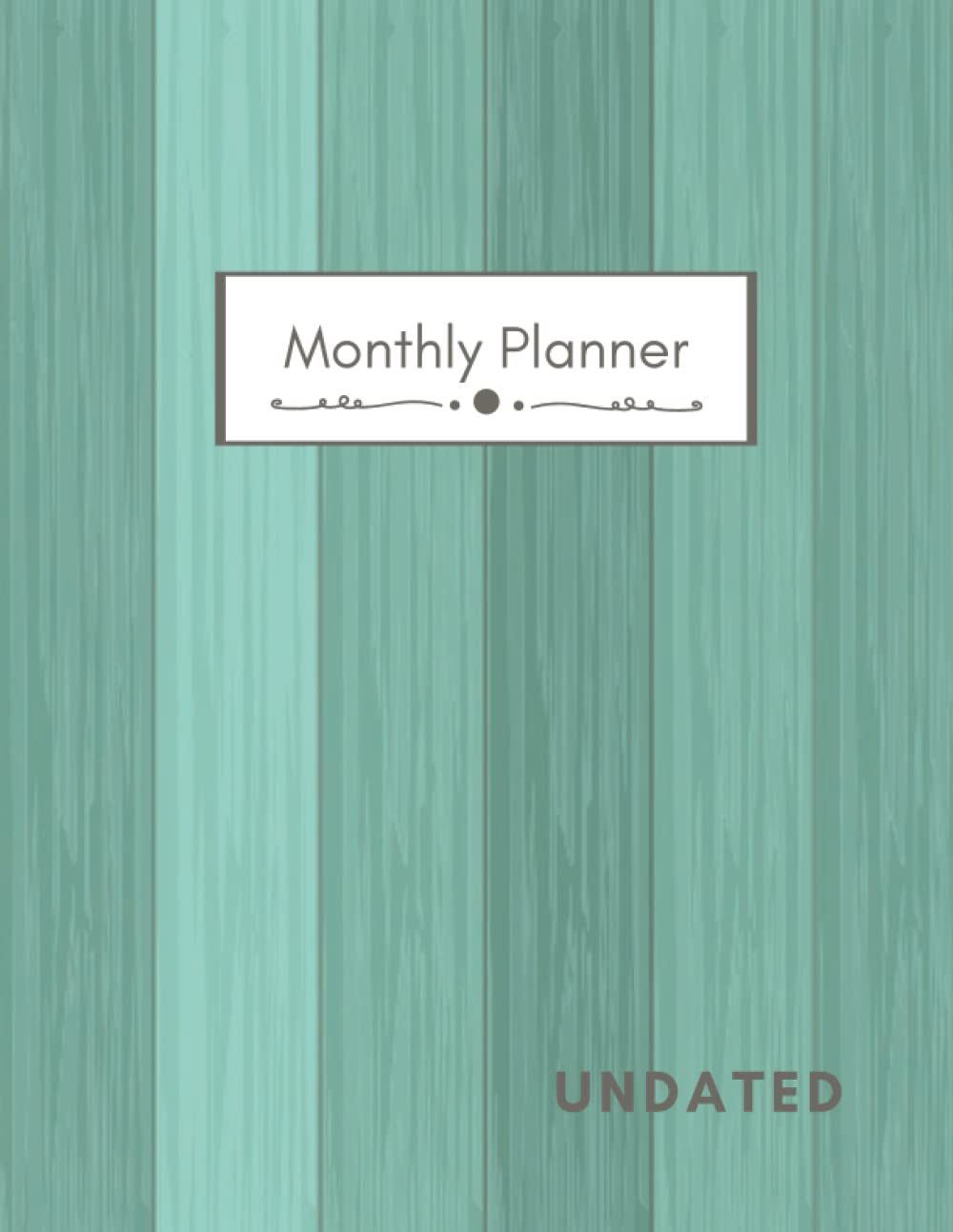 Photo 1 of 24 Month Undated Planner: Large Anytime Fill In the Date Planner with Blank Pages Note Pages Habit Tracker & Checklist - Green Woodtone