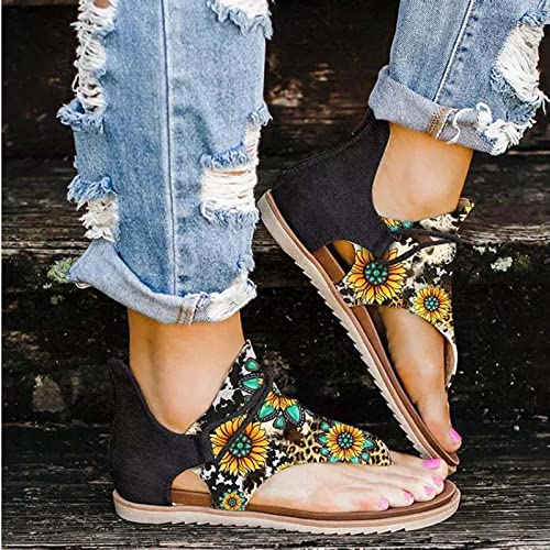 sckarle Sandals for Women Comfort Flat Sandals Summer Shoes