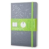 Moleskine Evernote Smart Notebook, Hard Cover, Large (5" x 8.25") Ruled/Lined, Slate Grey, 176 Pages