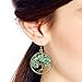 Eternal Tree of Life Green Quartz Branch Brass Dangle Earrings