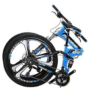 Eurobike G4 26 Inch Adult Folding Mountain Bike,Dual Disc Brake Folding Bikes for Adults Men and Women,21 Speed Full…