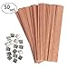 Hapy Shop 50 Pieces Wood Candle Wicks with Iron Stand Natural Environmental-Friendly Wick Candle Cores for Candle Making and Candle DIY(13x1.3cm / 5.1x0.5inch)