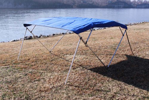image for New Royal Blue Vortex Pontoon / Deck Boat 4 Bow Bimini Top 8' Long, 91
