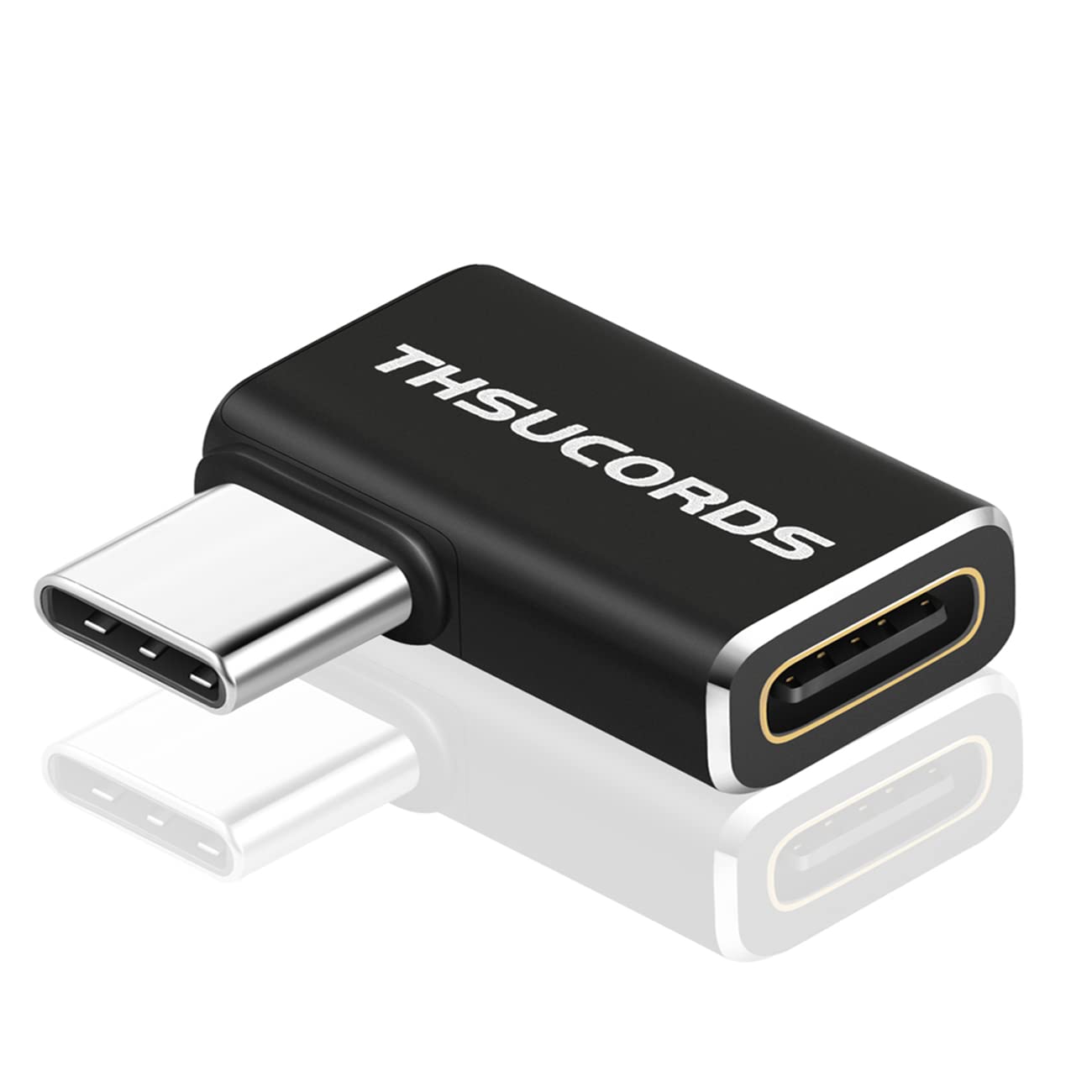 Thsucords Right Angle USB C Extension Adapter, Left 90 Degree Male to Female Extender 100W 20Gbps Type C 3.2 Gen2 4K@60Hz Video Extended Converter for Steam Deck, Switch, MacBook