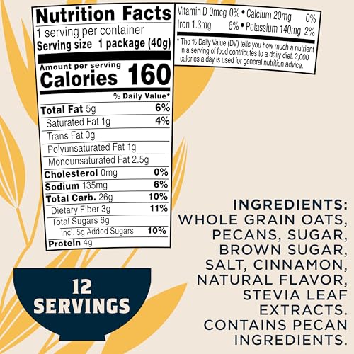 QUAKER 50% LESS SUGAR CINNAMON PECAN INSTANT OATMEAL CUP