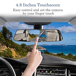 【2022 Nuova Versione】 CHORTAU Telecamera per Auto da 4,8 pollici Touchscreen Full HD 1080P Grandangolare, Telecamera… - immagine 3