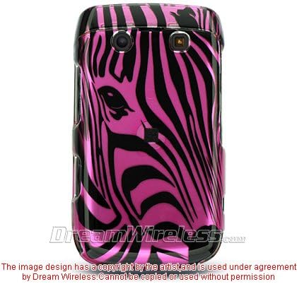 Hot Pink Zebra Face Snap on Hard Skin Cover Case for Blackberry Bold 2 Bold2 9700 + Belt Clip