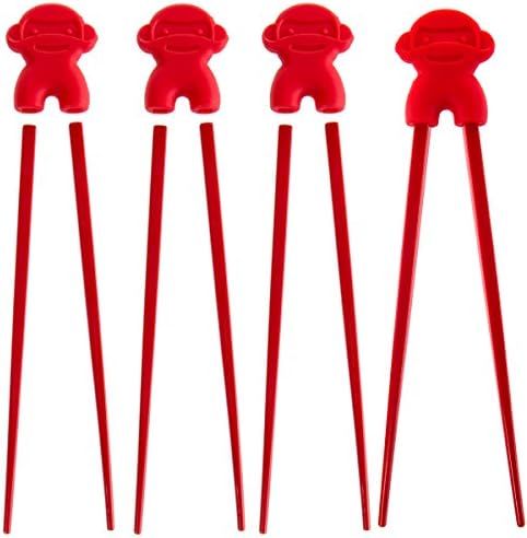 4 Pairs Monkey Chopsticks Reusable Training Cheater Set For Beginner Adults Kids