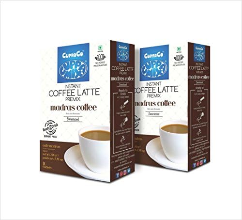 Cuppa Mix Instant Latte Madras Coffee Sweetened 10 Count (2 Pack)