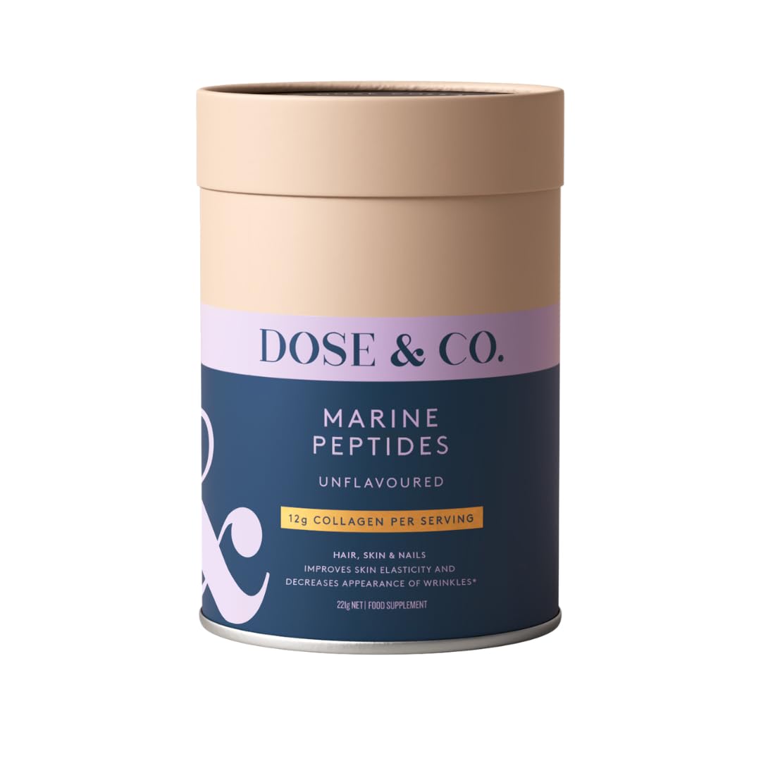 Dose & Co Marine Collagen Peptides Powder | Hydrolysed Marine Collagen Type I & III with 12g Protein, Plus Hyaluronic Acid & Vitamin C | Supports Healthy Skin, Hair & Nails