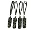 4 Reflective Olive Drab Paracord Zipper Pulls or Knife Lanyards With Skull Alloy Bead