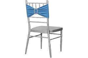 Gankar Set of 100 Wedding Decorations Elastic Sky Blue Chair Sashes Bands Buckles, Spandex Chair Bows for Party Reception Banquet Theme Event Decorative (100 Pieces, Sky Blue)