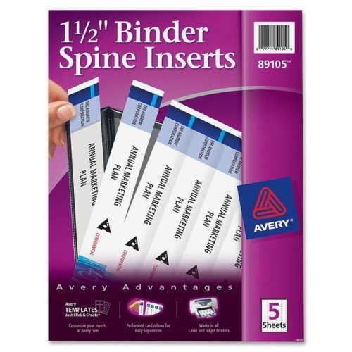Avery Binder Spine Insert - 1.5amp;quot; - 25 / Pack - White
