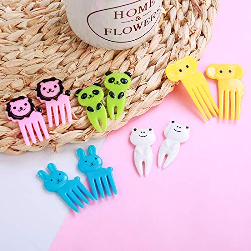 40 Pcs Food Fruit Fork Picks for Kids Cute Animals Bento Box Decor Forks Cake Little Forks Dessert Forks Mini Cartoon Toothpick for Cake Dessert Pastry Party Supply - Thumbnail 2
