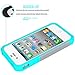 Tekcoo for iPhone 4S Case, Tekcoo iPhone 4 / 4G Cover, [Tmajor] Shock Absorbing Hybrid Best Impact Defender Rugged Slim Grip Bumper Cover Shell Plastic Outer & Rubber Silicone Inner [Gray/Turquoise]
