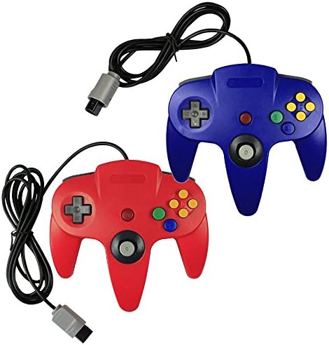 Pomilan Classic Retro Wired Controllers For N64 (Red and Blue)