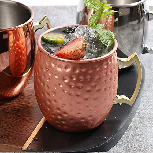 TWH Moscow Mule Cup, Pure Solid Copper Mugs, Copper Wine Glasses Stainless Steel Copper Plated Wine Glass Cocktailglas… – Bild 6