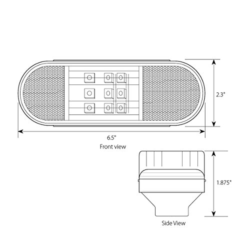 Grand General 79830 6" Oval Side Amber LED Marker/Turn/Clearance Light Kit (W/Reflector for Trucks, Trailers, RVs, Buses, Utility Vehicles Oval side LED)