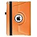Fintie iPad Case - 360 Rotating Stand Cover with Auto Sleep/Wake for iPad 9.7 inch (2018/2017, Air 2, Air, Pro) - Orange, Faux Leather, Hard Shell, Portable Use