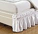 Easy Fit, Wrap Around White Ruffled Elastic Solid Bed Skirt Fits Both Queen, King and Cal King Size Bedding High Thread Count 14 inch Fall Microfiber Dust Ruffle, Silky Soft & Wrinkle Free.