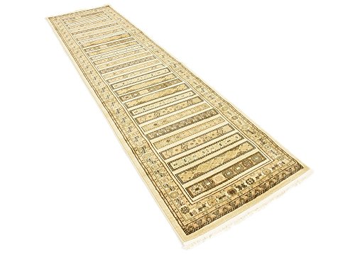 Unique Loom Nomad Collection Ivory 3 x 10 Runner Area Rug (2' 7" x 10')