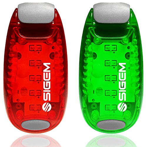 LED Safety Lights + Free Bonuses | Clip on Flashing Strobe Light High Visibility for Running Jogging Walking Cycling Best Reflective Gear for Kids Dogs Bicycle Helmet and Bike Tail Light (Red-Green)