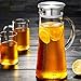 JL JIA LE Glass Pitcher with Lid and Spout - Heat Resistant Pitcher for Hot/Cold Water 1500ml