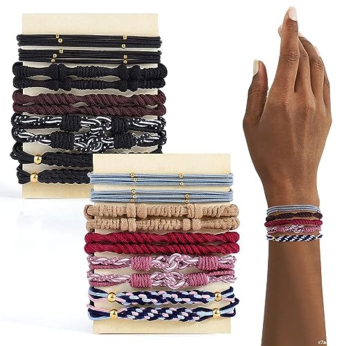 Elastic Hair Ties,20 Pcs Boho Hair Ties For Women No Damage,10 Colors Hair Ties For Thin Hair,Cute Bulk Hair Tie Bracelet For Thin And Thick Hair/Pony Tails (Style B)