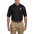 Gold Square & Compass Embroidered Masonic Men's Polo Shirt