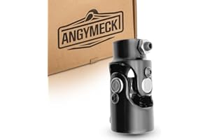 ANGYMECK 1" DD x 3/4" DD U Joint Black Steel Universal Steering Shaft Coupler from 1" DD to 3/4" DD