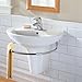 American Standard 0268.144.020 Ravenna Wall-Mount Pedestal Sink with Center Hole, White