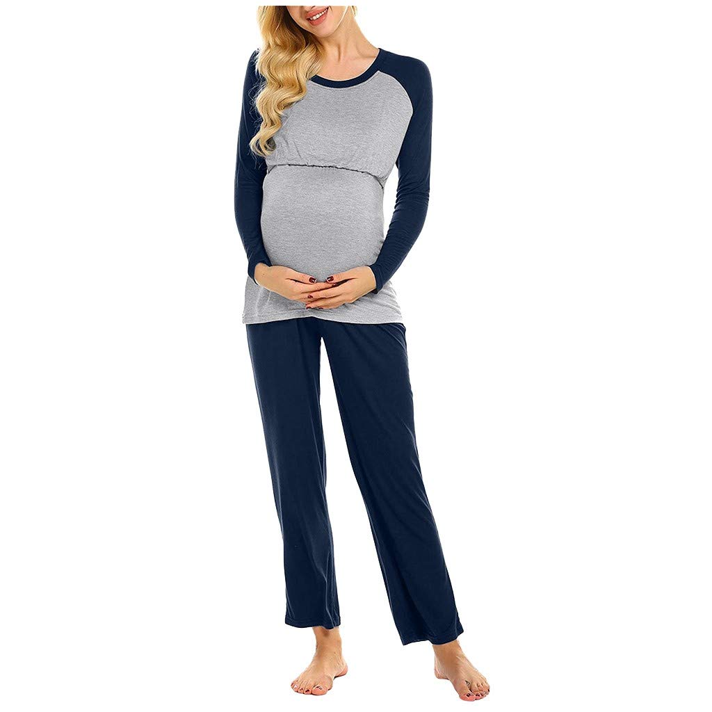 Prima infanzia Pigiama Premaman Allattamento Pigiama Cotone Due Pezzi  Autunno Manica Lunga Top e Pantaloni Donna Incinta per Casa Parto  Ospedale-foshsh urban-earth.co.uk