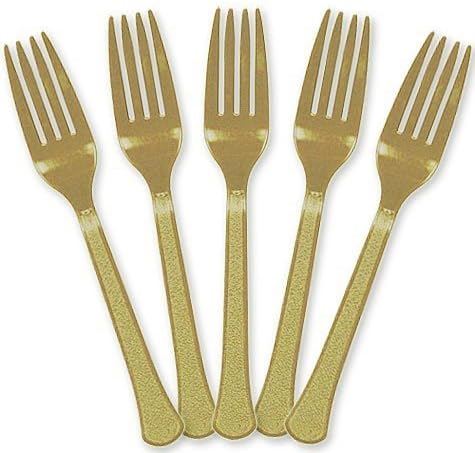 Extra Heavy Weight Plastic Forks | 20ct (Gold)